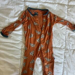 Kickee Pants Orange paper airplanes Footies